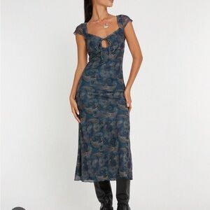 Motel Rocks Paisley Print Green dress